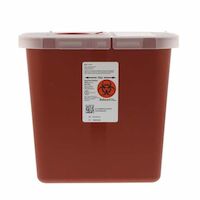 2211126 SharpSafety Sharps Containers 2 Gallon with Hinged Lid, Red, 8990SA