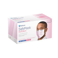 5250056 SafeMask Sof Skin Procedure Earloop Masks Pink, ATSM Level 3, 50/Box, 2088