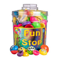 5250256 Fun Stop Canister Mix Assorted Poppers, 144/Pkg.