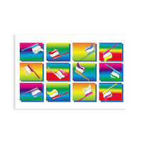 Imprinted Recall Cards 12 Neon Brushes 4 in x 6 in 250/Pk - Imprinted Recall Cards 12 Neon Brushes 4 in x 6 in 250/Pk - Image 1