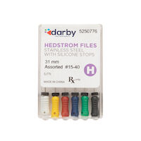 5250776 Hedstrom Files with Silicone Stops 31mm, Assorted #15-40, 6/Pkg.