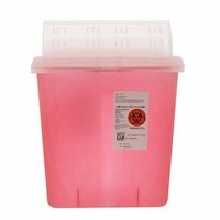 2211127 SharpSafety Sharps Containers 2 Gallon with Horizontal Drop Lid, Transparent Red, 89671