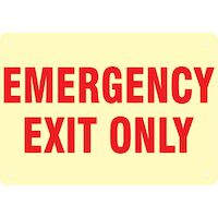9539727 Medical Safety Signs Emergency Exit Only, Glow, MEXS