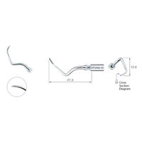 9543367 Varios Perio Root Planing Tips P26L, Left Curved, Z217427
