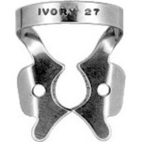 8492567 Ivory Rubber Dam Clamps, Winged 27, Distal Access, Large Molar, 57372