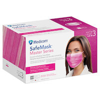 9532297 SafeMask Master Series Procedure Earloop Face Mask with Simply Soft Technology Azalea Festival, 50/Box, 2058