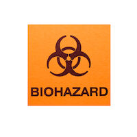 5253568 Biohazard Labels   Biohazard Labels, 4” x 4”, 25/Pkg., BWL4W