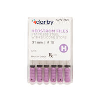 5250768 Hedstrom Files with Silicone Stops 31mm, #10, 6/Pkg.