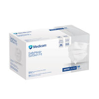 SafeMask SofSkin Fit Earloop Mask ASTM Level 3 White 50/Bx thumbnail 2