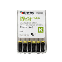 5255588 Darby Deluxe Flex K Files #40, 25mm, 6/Pkg