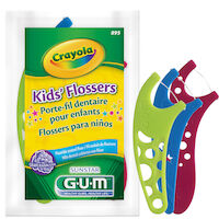 8110198 GUM Crayola Kids Flossers Flossers, Grape, 48/Box, 895PB