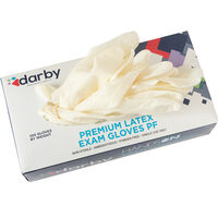5255509 HandsOn Premium Latex PF Gloves Medium, 100/Box