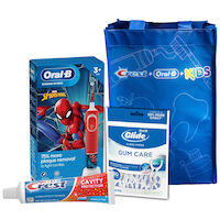 8180539 Crest Plus Oral-B Kids 3 Plus Electric System Bundle Spiderman Electric Toothbrush System, 3/Pkg., 83529417
