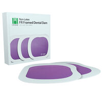 5258359 Hygenic FR Non-Latex Dental Dam Framed Dam, Purple, 5" x 6", 15514, 20/Pkg