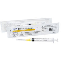 5257859 RELI Conventional Hypodermic Needle with Pre-attached Luer Lock Syringe Reli 3ml Syringe, 20g x 1", Regular Wall/, RegularBevelNeedle, 100/Box, HYP20G101-RW-S3ML