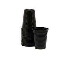 4952069 Monoart Plastic Cups Black, 200 ml, 100/Pkg., 21410019