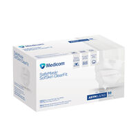 5257869 Medicom SafeMask SofSkin ClearFit 5257869, ClearFit Procedure Earloop Face Masks with Fog Free Strip and Chin Fit, ASTML3, 220014, 50/Box
