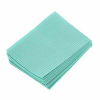 3410989 Patient Towels Deluxe, 3-Ply Paper, 1-Ply Poly, Aqua, 500/Box